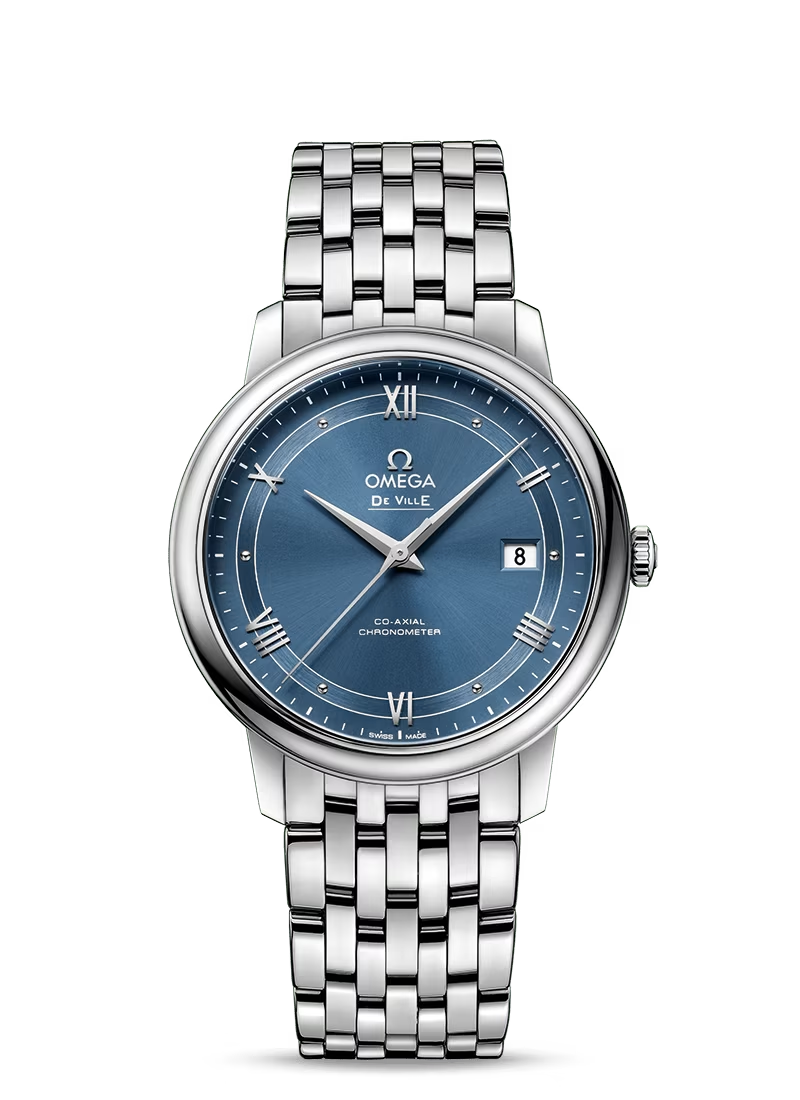 Omega De Ville Stainless Steel 39.5 MM - Stainless Steel Bracelet - Blue Dial - 424.10.40.20.03.002