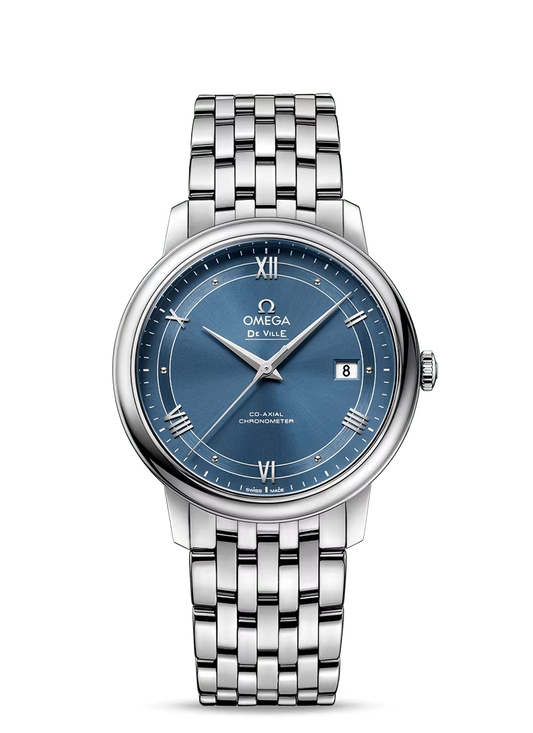 Omega De Ville Stainless Steel 39.5 MM - Stainless Steel Bracelet - Blue Dial - 424.10.40.20.03.002