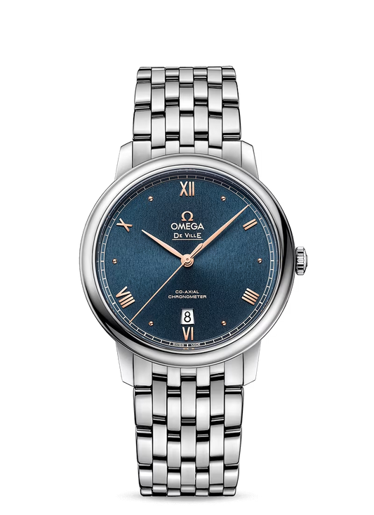 Omega De Ville Stainless Steel 39.5 MM - Stainless Steel Bracelet - Blue Dial - 424.10.40.20.03.004