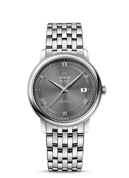Omega De Ville Stainless Steel 39.5 MM - Stainless Steel Bracelet - Grey Dial - 424.10.40.20.06.001