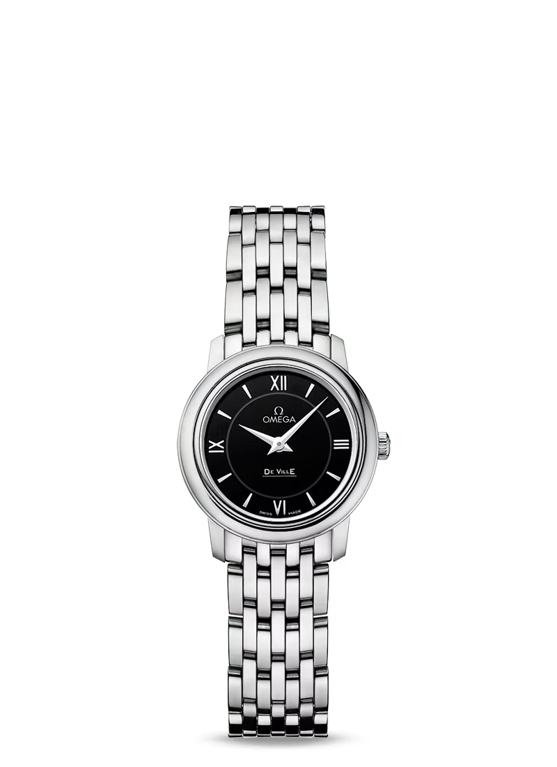Omega De Ville Stainless Steel 24.4 MM - Stainless Steel Bracelet - Black Dial - 424.10.24.60.01.001
