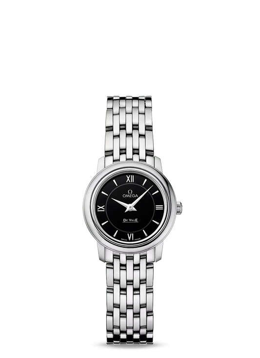 Omega De Ville Stainless Steel 24.4 MM - Stainless Steel Bracelet - Black Dial - 424.10.24.60.01.001