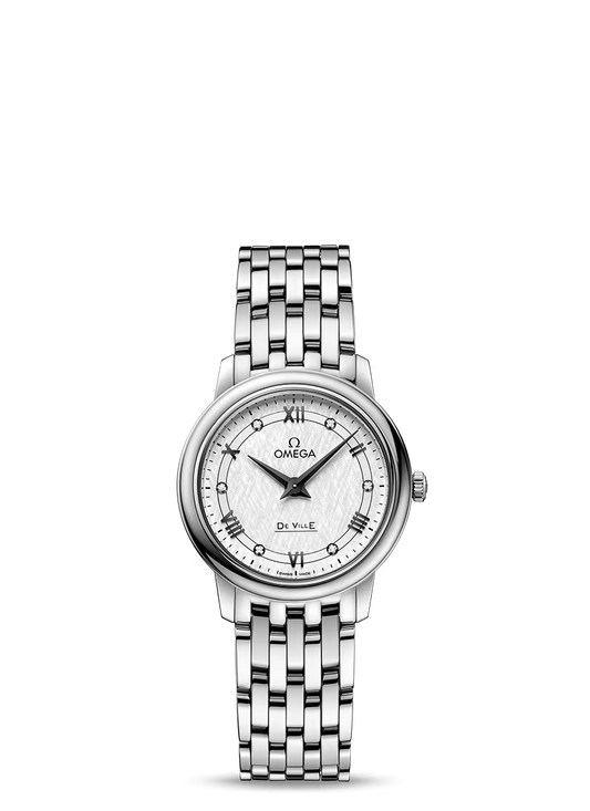 Omega De Ville Stainless Steel 27.4 MM - Stainless Steel Bracelet - Silver Dial - 424.10.27.60.52.002