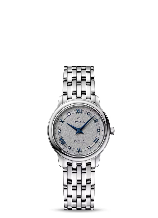 Omega De Ville Stainless Steel 27.4 MM - Stainless Steel Bracelet - Grey Dial - 424.10.27.60.56.002