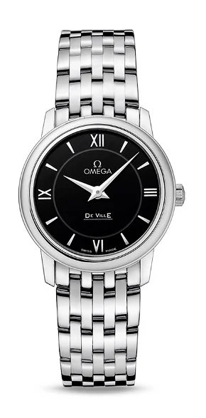 Omega De Ville Stainless Steel 27.5 MM - Stainless Steel Bracelet - Black Dial - 424.10.27.60.01.001