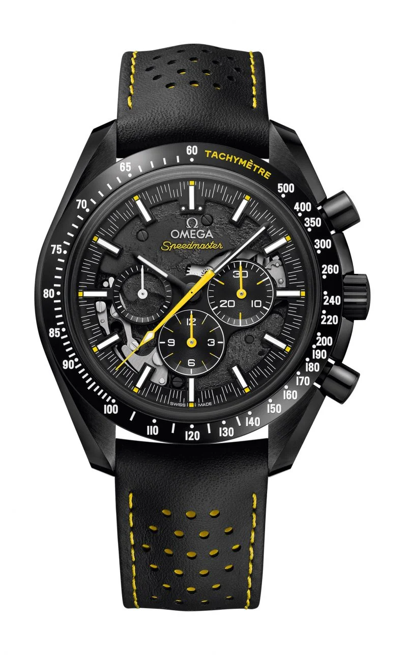 Omega Speedmaster Black Ceramic 44.25 MM - Black Leather Strap - Black Dial - 311.92.44.30.01.001