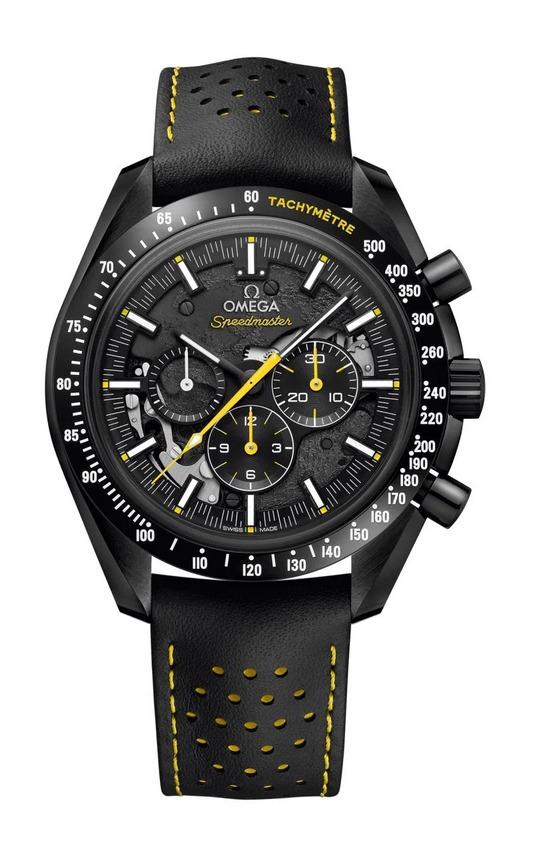 Omega Speedmaster Black Ceramic 44.25 MM - Black Leather Strap - Black Dial - 311.92.44.30.01.001