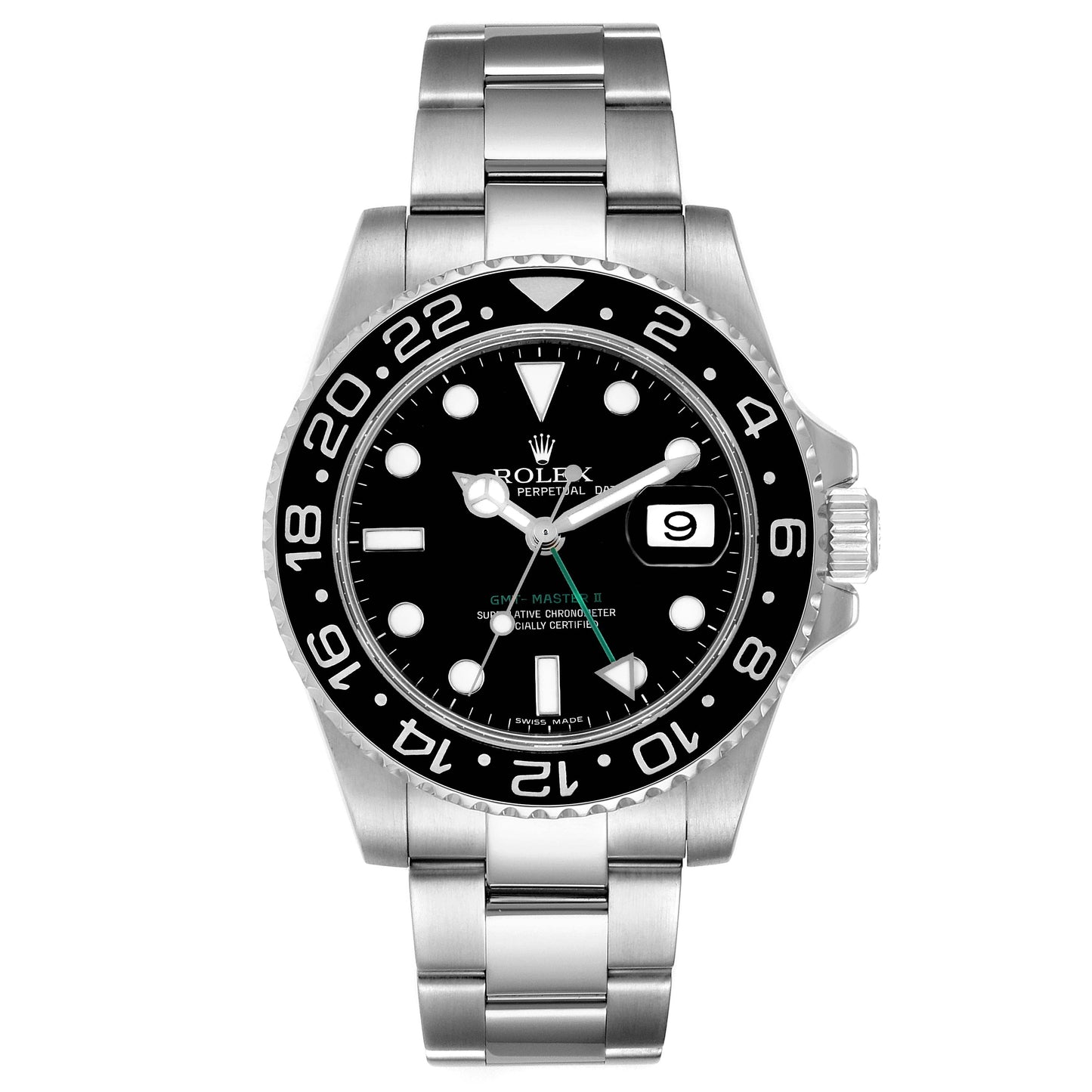 Rolex Stainless Steel GMT-Master II Watch - 40 MM - Oyster Bracelet - Black Dial - 116710LN