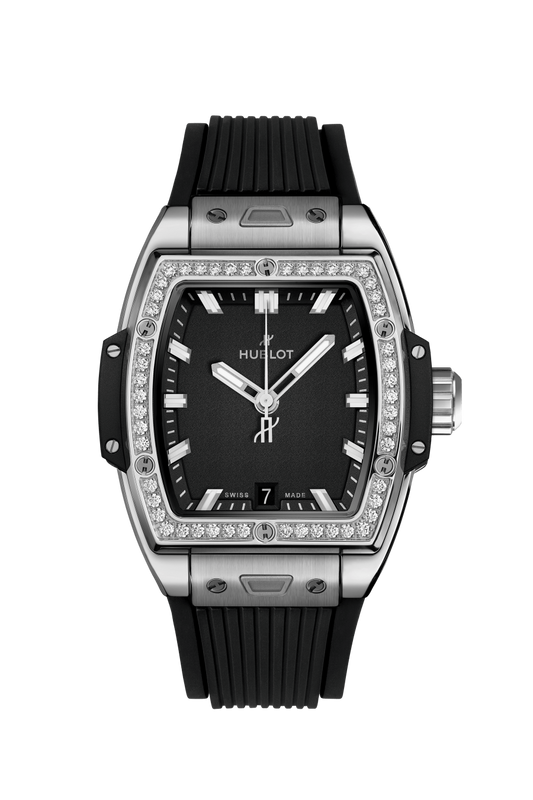 Hublot Spirit of Big Bang Titanium Diamonds 39 MM - Black Rubber Strap - Diamond Bezel - Matte Black Dial - 662.NX.1170.RX.1204