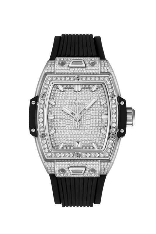 Hublot Spirit of Big Bang Titanium Full Pave 39 MM - Black Rubber Strap - Diamond Bezel - Titanium Diamond Dial - 662.NX.9000.RX.1604