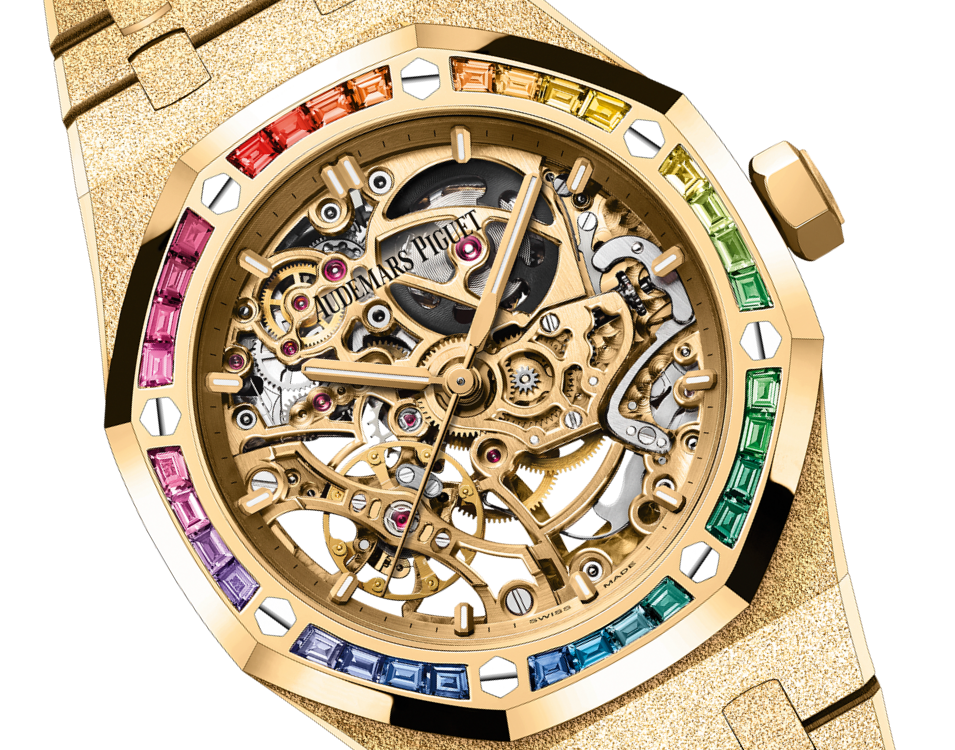Audemars Piguet Royal Oak Frosted Yellow Gold Double Balance Wheel Openworked 37 MM -  Frosted Yellow Gold Bracelet - Openworked Dial - 15468BA.YG.1259BA.01