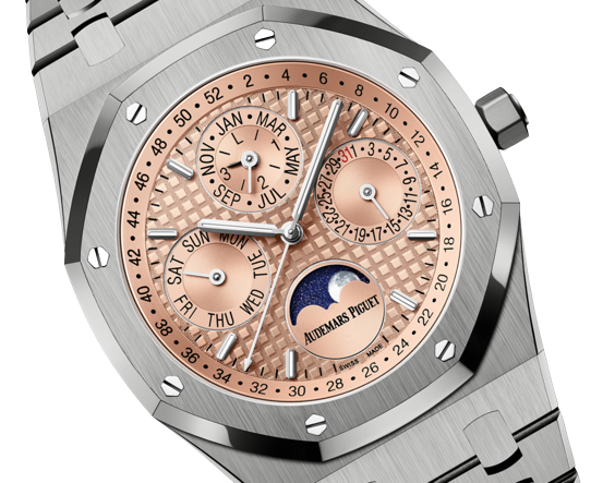 Audemars Piguet Royal Oak Titanium Case Perpetual Calendar 41 MM - Titanium Bracelet - Salmon Dial - 26615TI.OO.1220TI.01