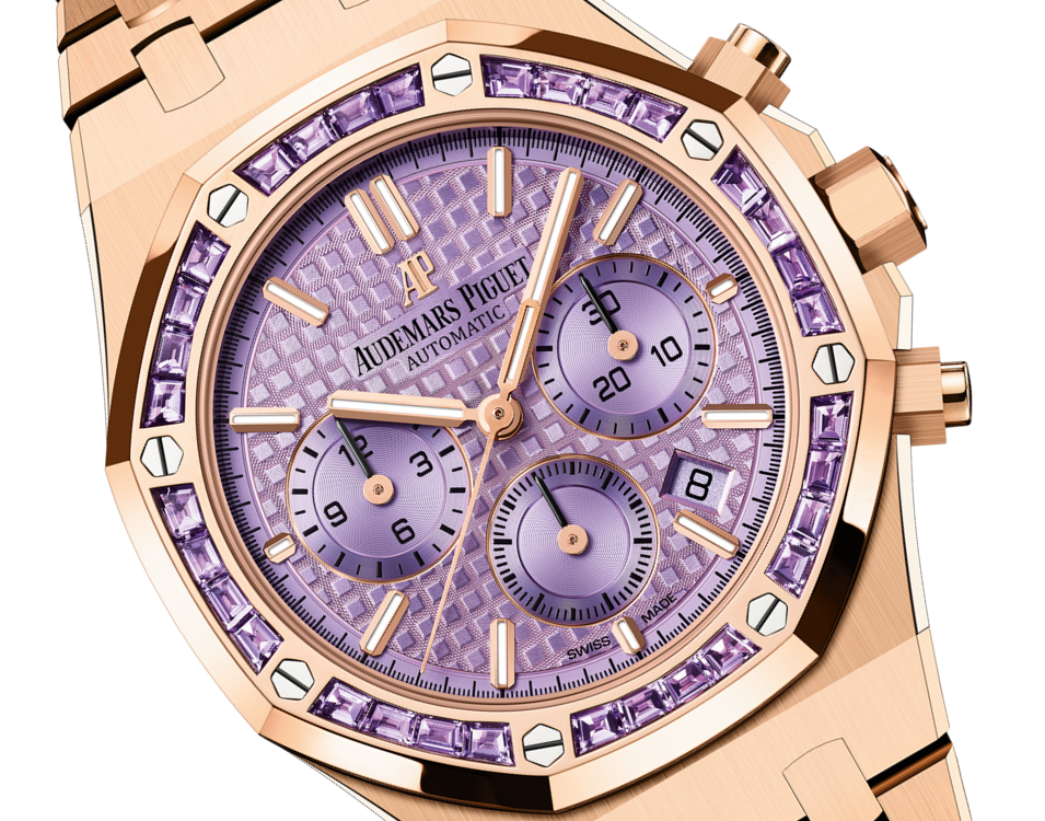 Audemars Piguet Royal Oak Pink Gold Selfwinding Chronograph 38 MM - Pink Gold Bracelet - Purple Dial - Purple Diamond Bezel - 26319OR.AY.1256OR.01