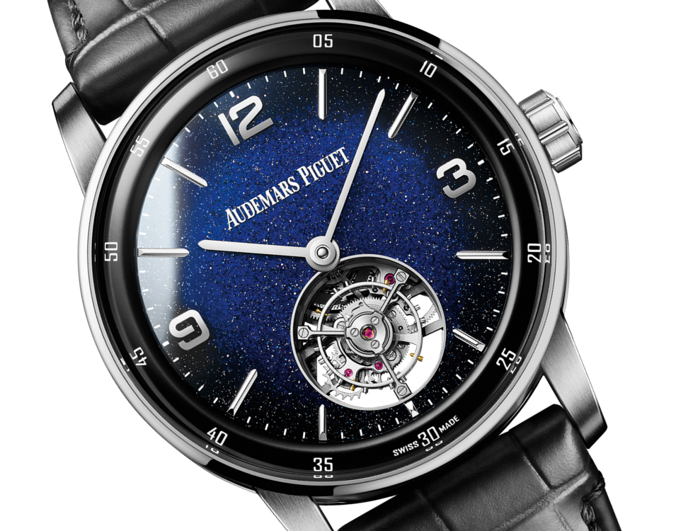 Audemars Piguet Code 11.59 Selfwinding Flying Tourbillon White Gold 41 MM - Black Leather Strap - Blue Dial - White Gold Bezel - 26396BC.OO.D002CR.01