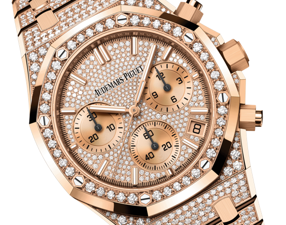 Audemars Piguet Royal Oak Pink Gold Diamond Selfwinding Chronograph 41 MM - Pink Gold Diamond Bracelet - Pink Gold Diamond Dial - 26242OR.ZZ.1322OR.01