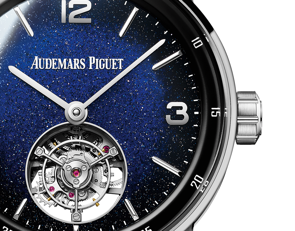 Audemars Piguet Code 11.59 Selfwinding Flying Tourbillon White Gold 41 MM - Black Leather Strap - Blue Dial - White Gold Bezel - 26396BC.OO.D002CR.01