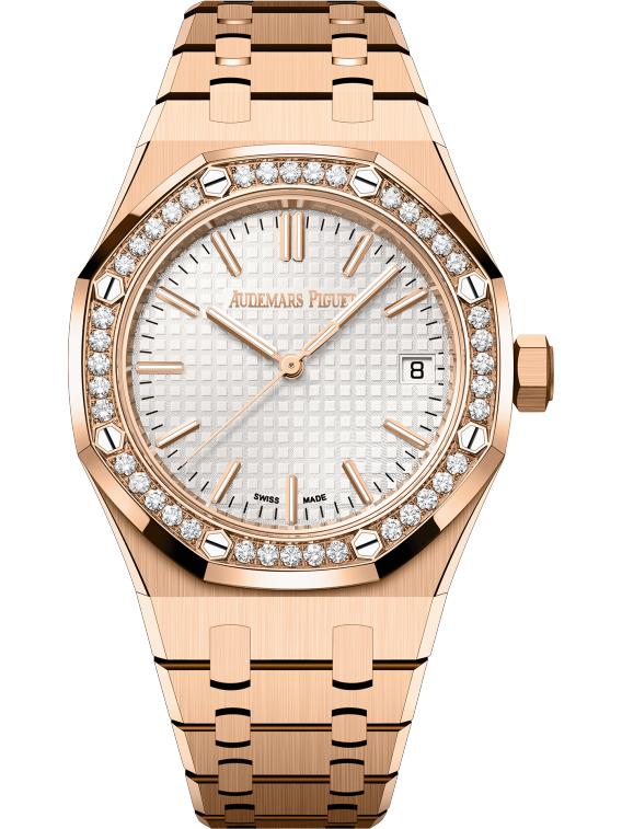 Audemars Piguet Royal Oak Pink Gold Selfwinding 37 MM - Pink Gold Bracelet - Silver Dial - 15551OR.ZZ.1356OR.01