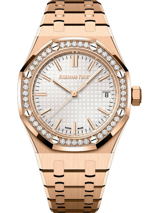 Audemars Piguet Royal Oak Pink Gold Selfwinding 37 MM - Pink Gold Bracelet - Silver Dial - 15551OR.ZZ.1356OR.01