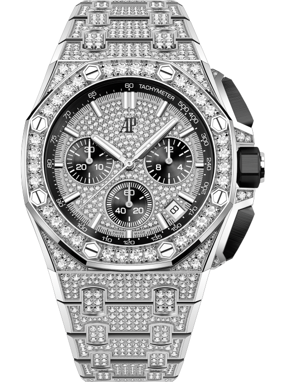 Audemars Piguet Royal Oak Offshore White Gold Diamonds Selfwinding Chronograph 43 MM - White Gold Diamond Bracelet - White Gold Diamond Dial - 26423BC.ZZ.2100BC.01