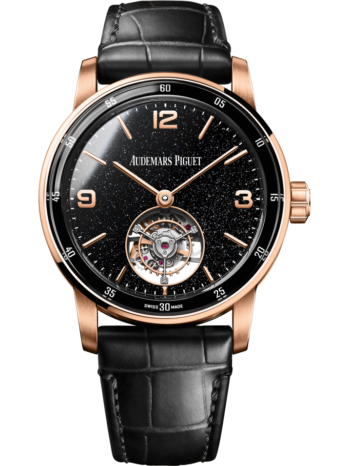 Audemars Piguet Code 11.59 Selfwinding Flying Tourbillon Pink Gold  41 MM - Black Leather Strap - Black Dial - Pink Gold Bezel - 26396OR.OO.D002CR.02