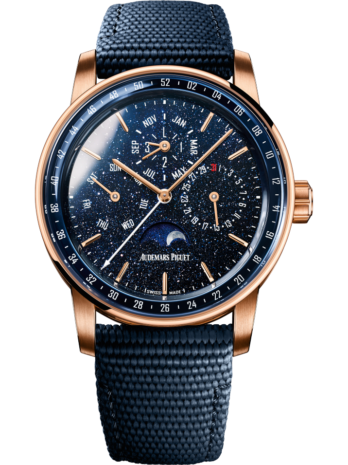 Audemars Piguet Code 11.59 Perpetual Calendar Rose Gold 41 MM - Blue Rubber Strap - Blue Lacquered Dial - 26394OR.OO.D027KB.01