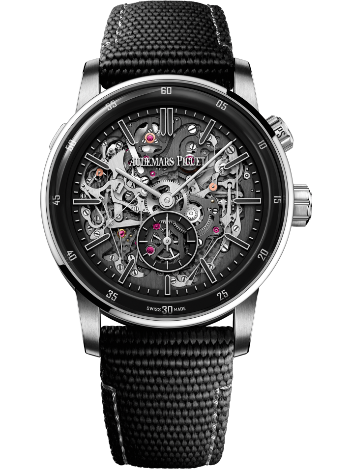 Audemars Piguet Code 11.59 Grande Sonnorie Carillon Supersonnerie Black Ceramic 41 MM - Black Rubber-Coated Strap - Black Skeleton Dial - 26397NB.OO.D002KB.01