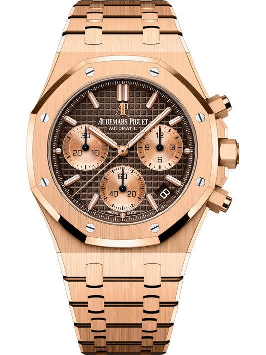 Audemars Piguet Royal Oak Pink Gold Selfwinding Chronograph 41 MM - Pink Gold Bracelet - Brown Dial - 26239OR.OO.1220OR.02