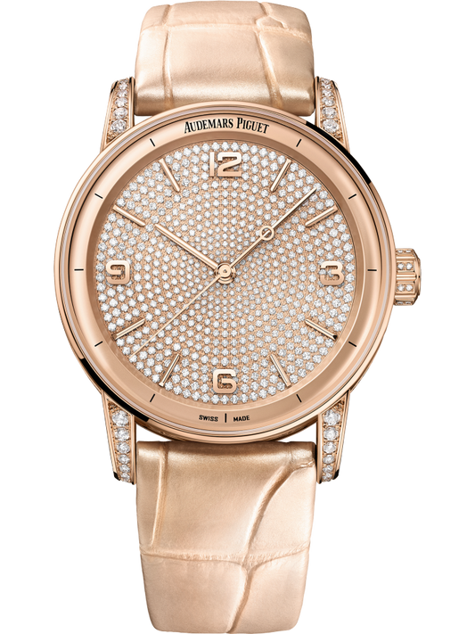 Audemars Piguet Code 11.59 Selfwinding Pink Diamond Case  41 MM - Beige Leather Strap - Pink Diamond Dial - Pink Gold Bezel - 15210OR.ZZ.D208CR.01