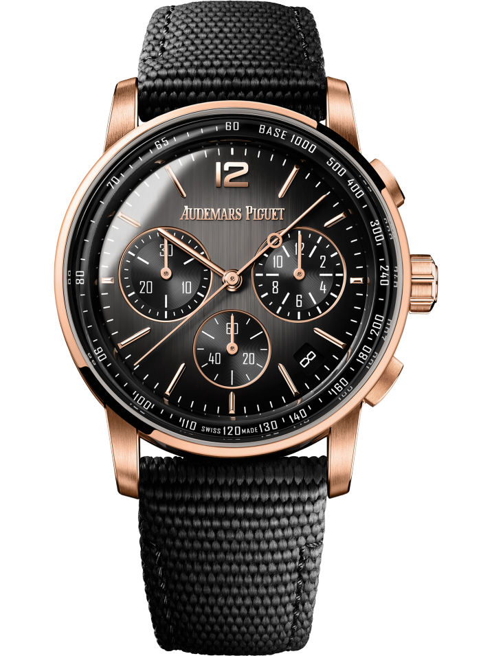 Audemars Piguet Code 11.59 Selfwinding Chronograph Pink Gold 41 MM - Black Rubber Strap - Black and Grey Lacquered Dial - 26393NR.OO.A002KB.01