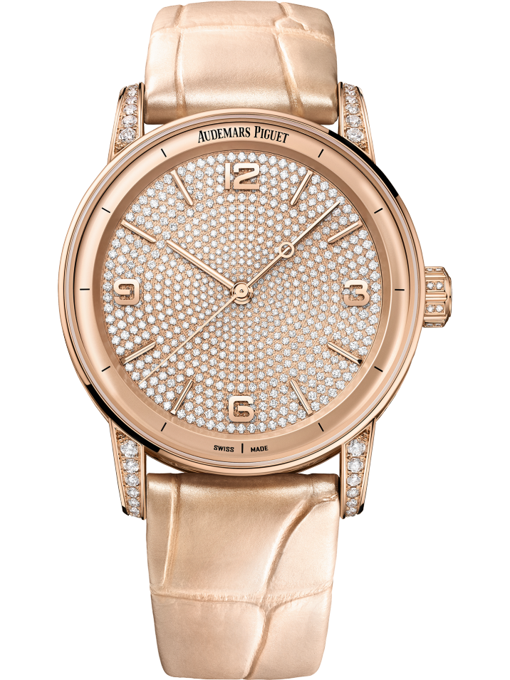 Audemars Piguet Code 11.59 Selfwinding Pink Diamond Case  41 MM - Beige Leather Strap - Pink Diamond Dial - Pink Gold Bezel - 15210OR.ZZ.D208CR.01