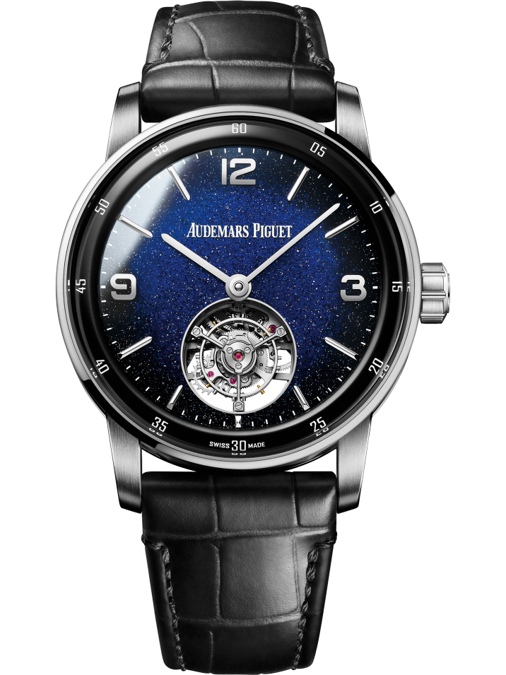 Audemars Piguet Code 11.59 Selfwinding Flying Tourbillon White Gold 41 MM - Black Leather Strap - Blue Dial - White Gold Bezel - 26396BC.OO.D002CR.01