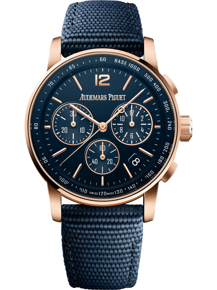 Audemars Piguet Code 11.59 Selfwinding Chronograph Rose Gold 41 MM - Blue Rubber Strap - Blue Lacquered Dial - 26393OR.OO.A027KB.01