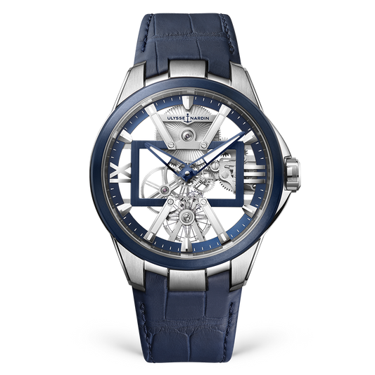 Ulysse Nardin Blast Titanium 42 MM - Blue Leather Strap - Skeleton Dial - 3713-260/03