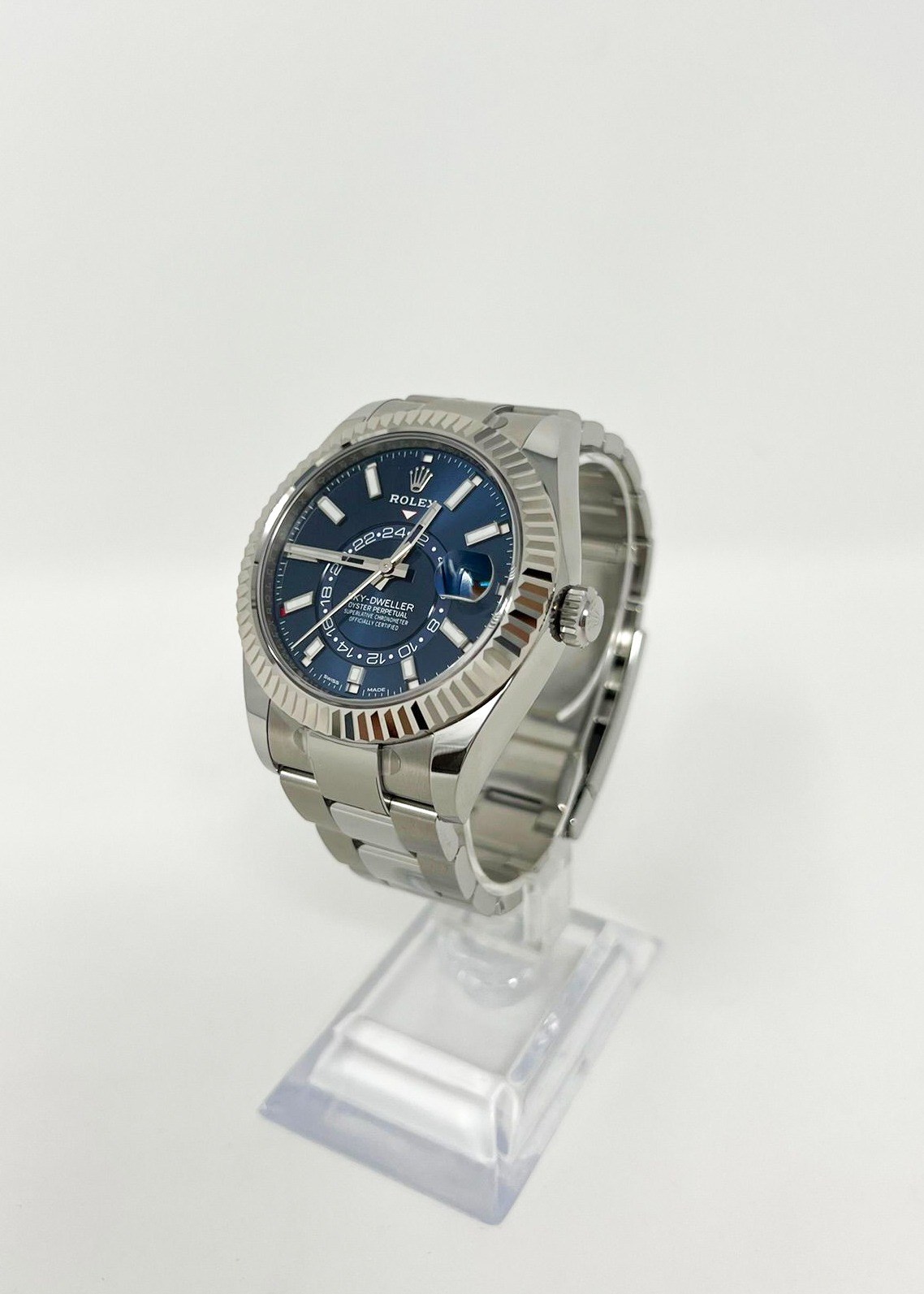 Rolex Stainless Steel & White Gold Sky Dweller Watch - 42 MM - Oyster Bracelet - Blue Dial - 326934 bl