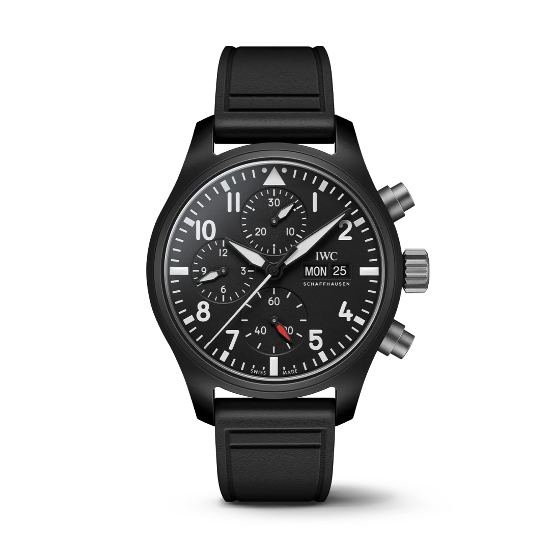 IWC Pilot's Watch Chronograph Ceramic 41 MM - Black Rubber Strap - Black Dial - IW389401